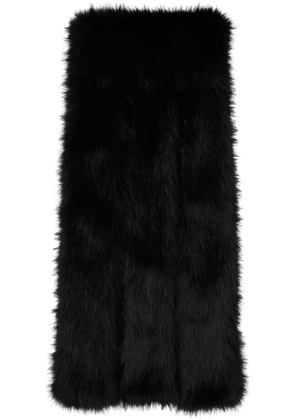 Simone Rocha Black Triple Slit Faux-Fur Scarf