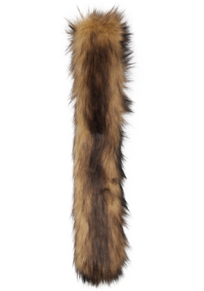 Simone Rocha Brown Slim Faux-Fur Scarf