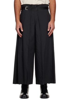132 5. ISSEY MIYAKE Black Flat Square Trousers