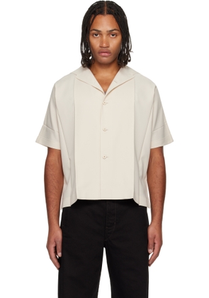 132 5. ISSEY MIYAKE Beige Flat Shirt