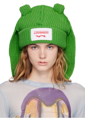 Charles Jeffrey LOVERBOY Green Chunky Rabbit Beanie
