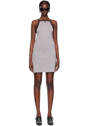 Courrèges Gray Pin-Buckle Minidress