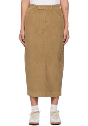 Carter Young Tan Cord Midi Skirt