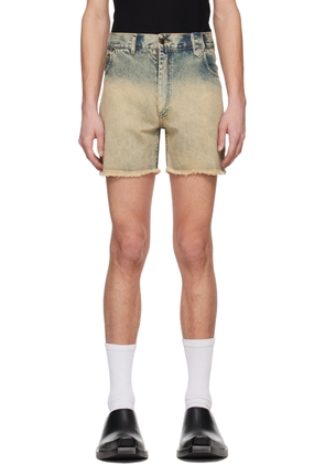 EGONlab Blue Stonewashed Denim Shorts