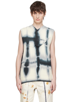 Feng Chen Wang Navy & White Layered Collar Vest