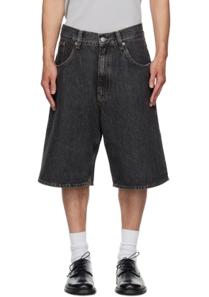 Sunflower Black Super Wide Denim Shorts
