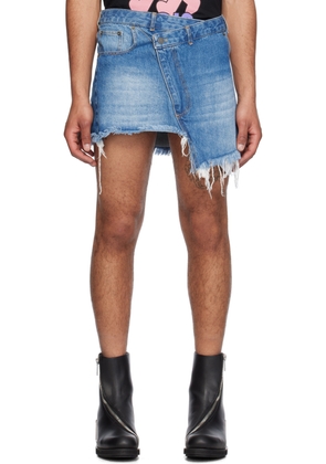 EGONlab Blue Wrap Denim Miniskirt