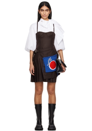 Charles Jeffrey LOVERBOY Brown Kilt Minidress