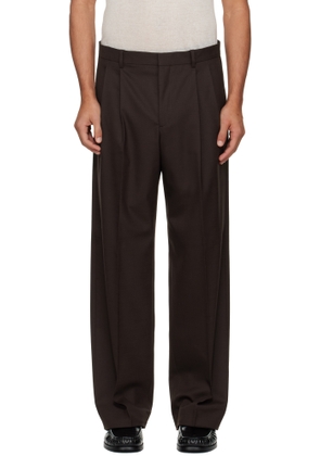 Sunflower Brown Wide Pleated Trousers