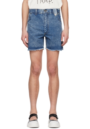 EGONlab Blue Five-Pocket Denim Shorts