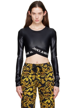 Versace Jeans Couture Black Shiny Long Sleeve T-Shirt