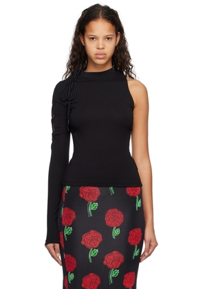 Versace Jeans Couture Black Lace-Up Long Sleeve T-Shirt