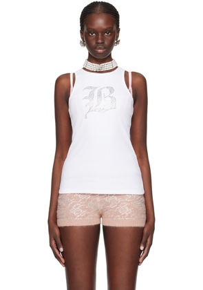 Blumarine White Graphic Tank Top