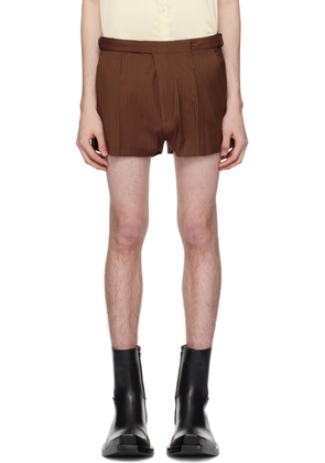 EGONlab Brown Double Buckle Shorts