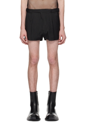 EGONlab Black Double Buckle Shorts