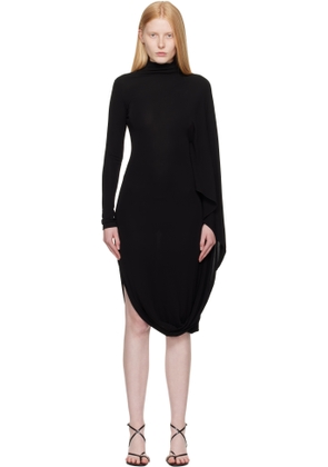 Stella McCartney Black Asymmetric Cape Midi Dress