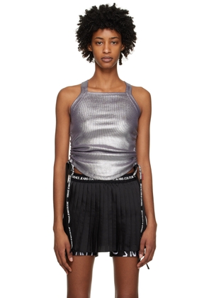 Versace Jeans Couture Silver Ruched Tank Top
