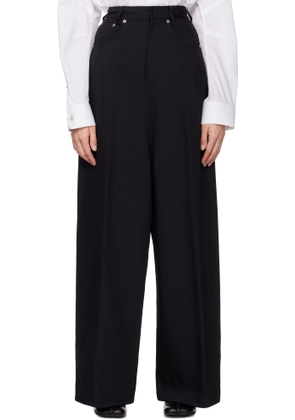 MM6 Maison Margiela Black Fluid Viscose Twill 5 Pocket Trousers