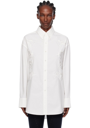 AO YES White Embroidery Poplin Shirt