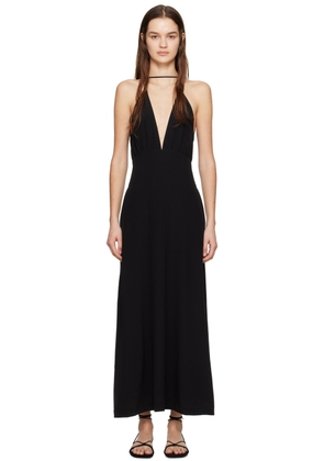 TOTEME Black Double Halter Maxi Dress
