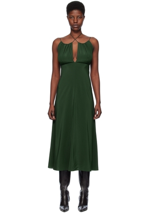 TOTEME Green Gathered Maxi Dress