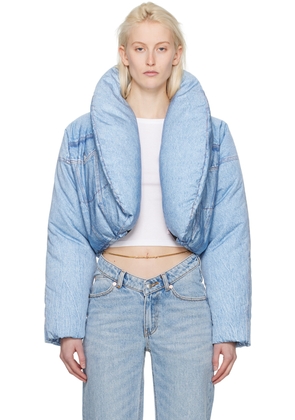 Alexander Wang Blue Cropped Down Jacket