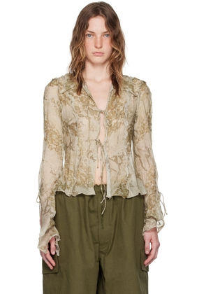 Acne Studios Beige Print Blouse