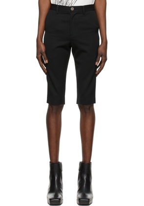 Sean Suen Black Wool Slim Shorts