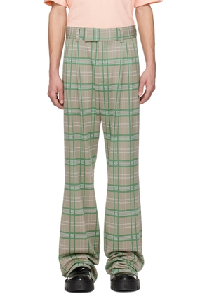 AMIRI Green Double Pleat Trousers