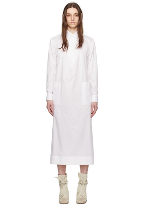 ISSEY MIYAKE White Fastened Midi Dress