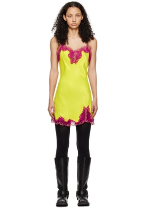 Marques Almeida Green Sweetheart Neck Minidress