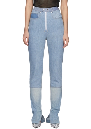 BONBOM Blue Slit Bottom Jeans
