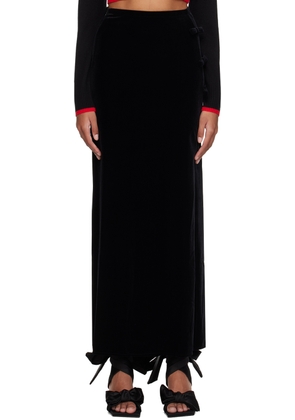GANNI Black Bow Maxi Skirt