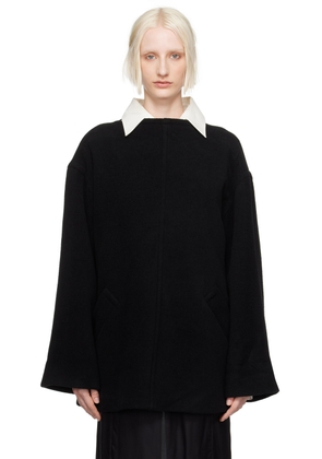 MM6 Maison Margiela Black Boat Neck Sweatshirt