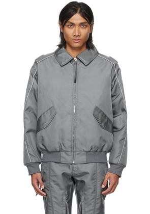 KANGHYUK Gray Lock Stitched Bomber Jacket