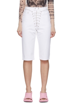 BONBOM White Lace-Up Denim Shorts