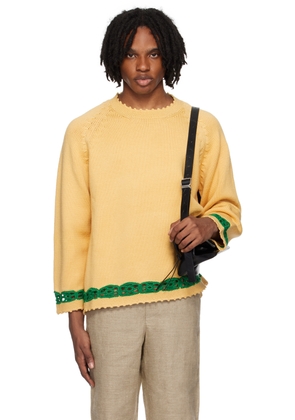 Bode Yellow Daisy Garland Sweater