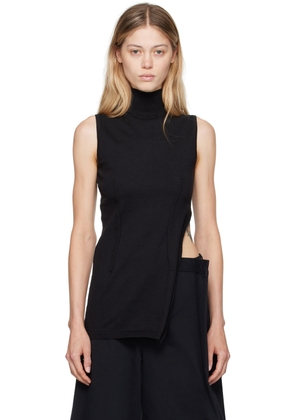 MM6 Maison Margiela Black Elongated Tank Top