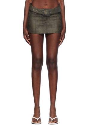 Aya Muse Gray Kaya Faux-Leather Miniskirt