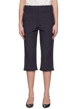 GANNI Gray Pinstripe Capri Trousers