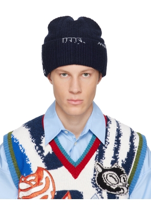 Marni Navy Wool-Cashmere Beanie