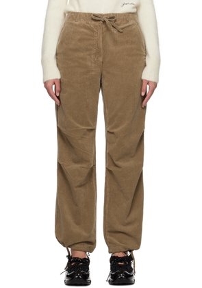 GANNI Tan Drawstring Trousers