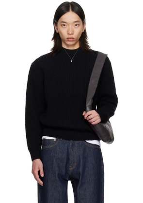 vowels Black Baby Alpaca Knit Sweater