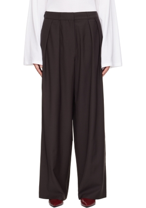 The Frankie Shop Brown Ripley Pleated Trousers