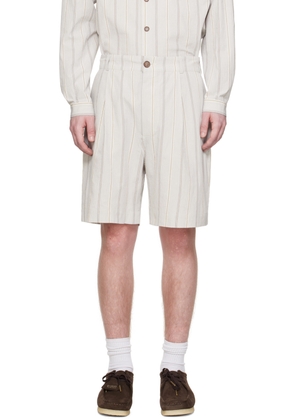 XENIA TELUNTS White & Blue Stripe Bini Shorts