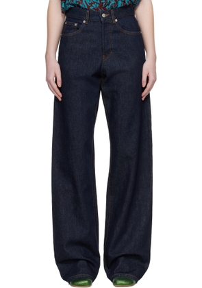Dries Van Noten Navy Straight Leg Jeans