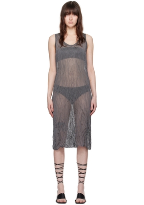 Filippa K Gray Crinkled Midi Dress