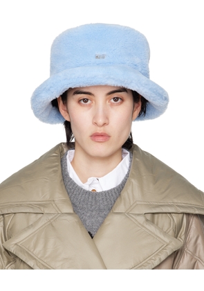 GANNI Blue Fluffy Tech Bucket Hat