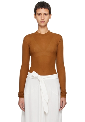 BITE Brown Crewneck Long Sleeve T-Shirt