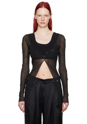 Alexander Wang Black Ribbed Cardigan